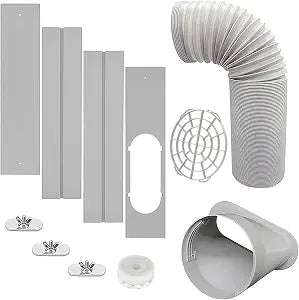 Portable AC Window Vent Kit with 5.9 Exhaust Hose Window Seal Kit for Portable Air Conditioner, Adjustable Sliding Window Kit Plate for AC Unit Suitable for 5.9/15 CM AC