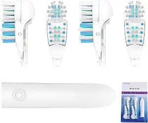4X Sensitive Toothbrush Dual Clean Replacements Attachments Brush Heads Refill Accessories Compatible with Oral-B Cross Action Power 3733 4732 Rotating Power Toothbrush Heads & Crisscross Bristles