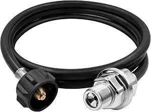 6FT Propane Fuel Filter with Hose, QCC1/Type1 Adapter for 20-45 lb Tanks, CSA Certified 3-Layer Safety Hose, 1-Year Warranty