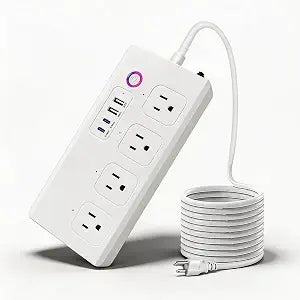 Zigbee Smart Power Strip Surge Protector, Extension Cord w/ 4 Individually Controlled AC Outlets & 4 USB Ports, Voice/Remote Control Compatible with Alexa & Google Home, Tuya Zigbee Gateway Required