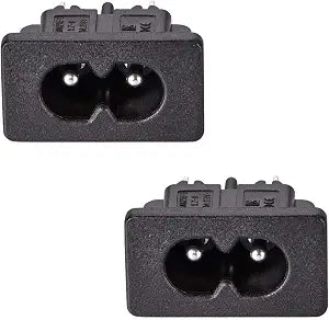 uxcell Uxcell C8 Panel Mount Plug Adapter 250V AC 2.5A 2 Pins IEC Inlet Module Plug Power Socket Straight 2pcs