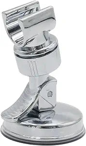Adjustable Silver Shower Head Holder, Removable Suction Cup Shower Head Bracket Chrome Polished, Universal Mounting Bracket No Drill for Bathroom/Households