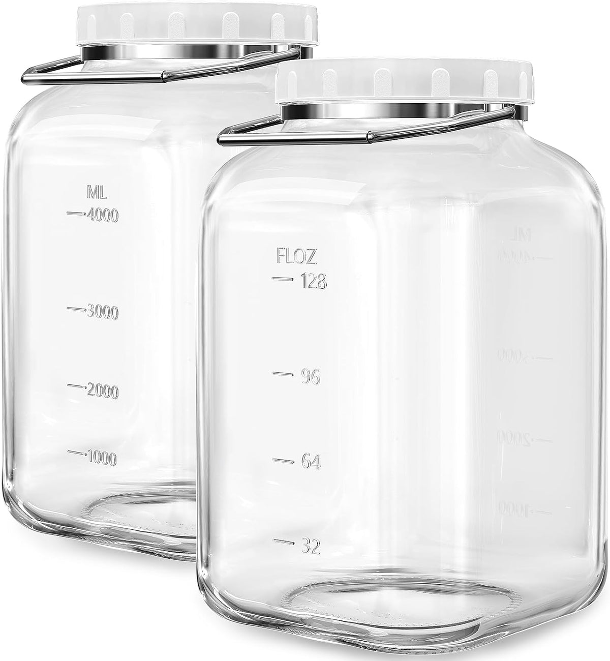 1.5 Gallon/5700 ML Glass Jar with Lid, Wide Mouth, Large Mason Jar, 2 Pack