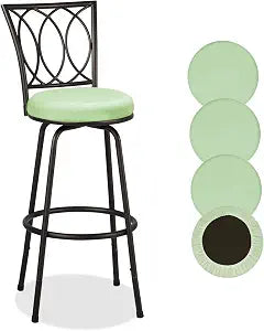 Deisy Dee 4PCS Round Bar Stool Seat Covers Stretch Round Chair Covers for 13-16 Inch Stool Chair (sage Green)