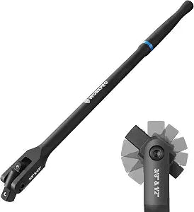 WORKPRO 16-inch Dual Drive Breaker Bar, 3/8" & 1/2" Drive, 360 Flex Head