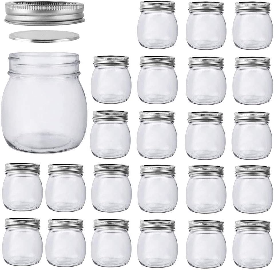 24 Pack 10 oz Glass Mason Jars, Canning Jars with Regular Mouth Lids
