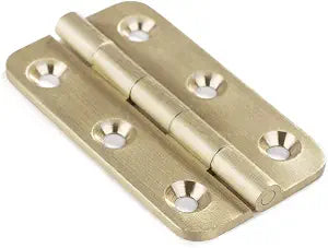 Keenkee 2 Inch Brushed Solid Brass Butt Hinges with Screws, 4 PCS