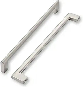 khtumeware 10 Inch Hole Center 2 Pack,Brushed Nickel Cabinet Pulls Heavy Duty Solid Satin Nickel Kitchen Drawer Handle Antique Cabinet Hardware for Bathroom, Drawer, Cabinet