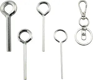 5IN1 Ring Allen Wrench Set - 5/64" 1/8" 5/32" 7/32" Allen Key Door Keys with 1 Keychain for Push Bar Panic Exit Device