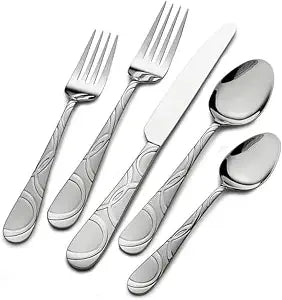 Pfaltzgraff Garland Frost 20-Piece Stainless Steel Flatware Set, Service for 4