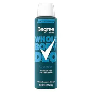 Degree Men Whole Body Deodorant Spray Aluminum Free, Cool Rush, 2.9 oz