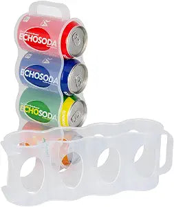 Portable Soda Can Organizer for Refrigerator, Clear, 2 Pack
