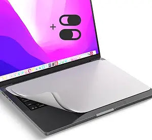 2Pack Keyboard Screen Cover Imprint Protection Microfiber Liner Cleaning Cloth Compabile with 2026-2021 MacBook Air 15.3" M5 M4 M3 M2 M1/MacBook Pro 16" Accessories with Webcam Cover, Gray