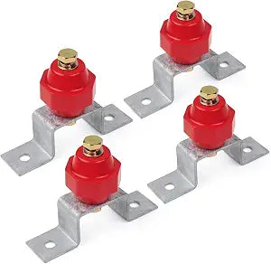 4PCS 2500V Standoff Insulators with Ground Bus Bar Mounting Brackets (2" Red Insulator)