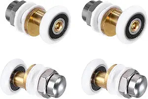 MECCANIXITY Shower Door Rollers Wheels, 23mm Diameter Bathroom Glass Shower Door Replacement Parts Runner Sliding Roller for Bathroom Glass Doors Kitchen, (White, Pack of 4)