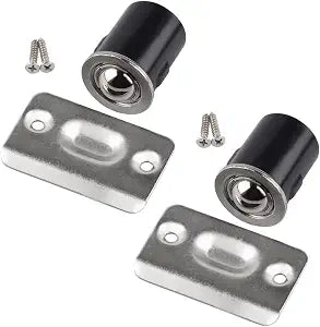 HOMOTEK 2 Pack Drive in Ball Catch with Strike Plate for Closet Doors, Satin Nickel, 13/16" x 1-1/8",Die-cast, Adjustable Tension Ball