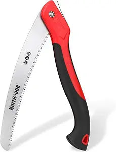HURRICANE 10" Folding Hand Saw, SK5 Steel Blade with Triple-Cut Razor Teeth  Portable Foldable Pruning Saw for Tree Trimming, Camping, Bushcraft & Gardening, Non-Slip Ergonomic Handle