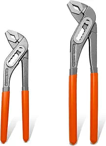 2-Pack 8"/10" Water Pump Pliers, Quick-Adjust Groove Joint Pliers Set