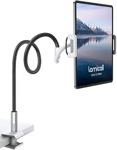 Lamicall Gooseneck Tablet Holder Mount, Quickly Adjustable Bed Flexible Arm