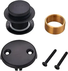 WELLUP Matte Black Bath Tub Drain Trim Bathtub Drain Kit 2 Hole Overflow