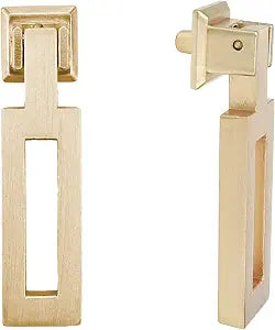 Chinese Style Cabinet Pulls, Brushed Brass, 3.07 Inch, 2Pcs