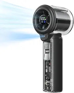 COKUNST Handheld Fan with Mist Spray, Toggle Button, LED Display