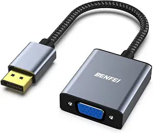 BENFEI DisplayPort to VGA Adapter, DisplayPort Input to VGA Output Adapter Compatible for Lenovo Dell HP and Other Brand[Gold-Plated Connectors, Aluminium Shell&Nylon Cable]