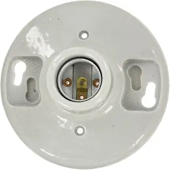 Leviton One-Piece Glazed Porcelain Outlet Box Mount, Aluminum, 49875, White
