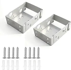 2 Pcs Metal Blind Brackets - Low Profile Box Mounting Headrail Holder for Window Blinds Installation, Durable Window Blind Brackets Hardware for Easy Setup (2.5 x 1.75 x 1inch,White)