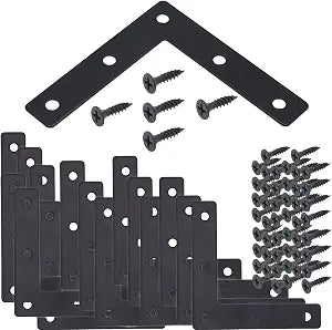 20-Pack Steel Flat Mending Plate Corner Brace 3.15x3.15in for Wood