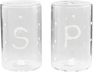 Mud Pie Happy Glass S And P; 3 1/4" x 1 3/4" dia