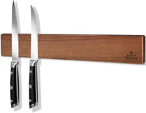 Magnetic Knife Holder for Wall, 16 Inch Acacia Wood Knife Strip, No Drill