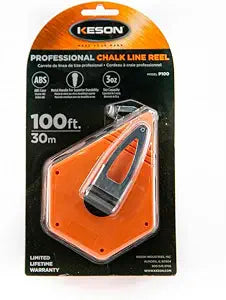 Keson P100 Octoganal Chalk Line Reel, 1.5mm String, 2-4-Ounce Capacity, 100-Foot