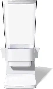 Cereal Dispenser Countertop, 5L Cereal Containers Storage Dispenser for Pantry, Large Dry Food Cereal Dispenser, Not Easy to Crush Cereal, Can Hold Oatmeal, Candy, Snack, Grain, Pet Food (White, 1Pc)