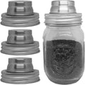 4 Pack Stainless Steel Shaker Lids for Regular Mouth Mason Jar