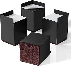 Ezprotekt Bed Risers 4 Inch, Heavy Duty Furniture Risers for Bed Couch Sofa Chair Table Leg Frame, Metal Bed Lifts Risers, Under Bed Storage & Easy to Clean, Support up to 4400 Lbs (4 Pack, Black)