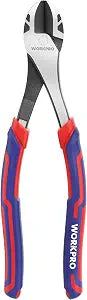 WORKPRO 8 Inch High Leverage Diagonal Pliers, Cr-V Steel & Anti-Slip Handle