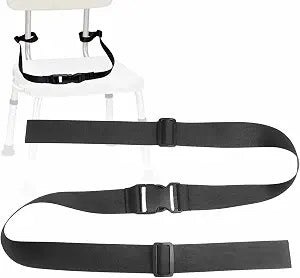 Shower Chair Anti-Slip Belt, Universal Bath Bench or Stool Protective Buckle Strap Bathroom Nursing Care Supply for Elderly, Disabled, Patient (1.5" W)