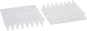 SoftTouch 4" Square Adhesive Anti-Dent Carpet Protectors with 5/8" Spiked Bottom, Self-Stick Spiked Furniture Pads for Tables, Beds, Sofas, Chairs, Set of 2, Clear