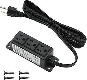 Surface Mounted Power Strip 3 AC Grounded Outlets Mountable Power Strip Socket Adapt to Deak Conference Table Wall Hotel Improvement (3AC)