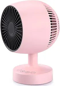 Space Heater,Small Space Heater,1200W Desk Heater for Office,160 Lateral Auto Oscillating,3 Gears Adjustable,PTC Ceramic Heating,Tip-over & Overheat Protection,Fast Heating, Hot And Cold Air Pink