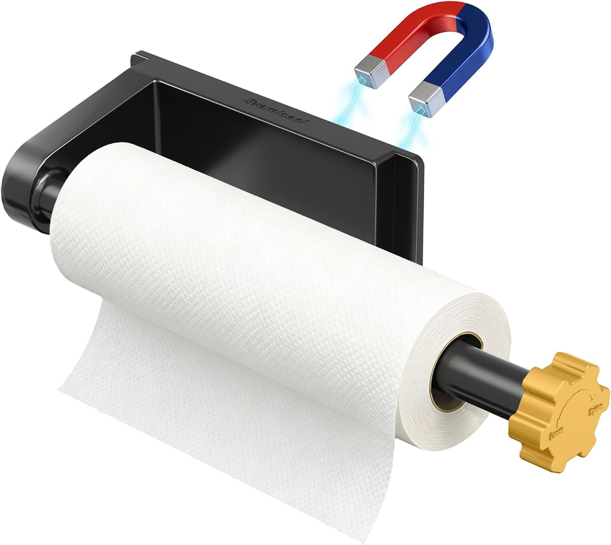 Magnetic Paper Towel Holder with Gold Locking Knob