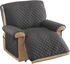 Collections Etc Ultra Reversible Furniture Cover Protector Slate Grey/Silv Jumbo Recliner