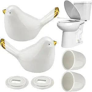 2Pcs Birds Toilet Bolt Covers Decorative, Cute Toilets Screw Cover Caps 2 Universal Screw Covers, Caps for Bottom of Toilets Easy Installation for Bathroom Decor Acessories