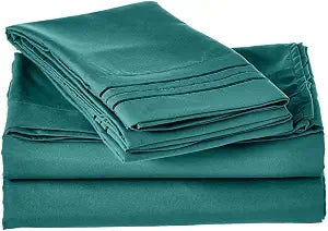Elegant Comfort 1500 Thread Count - Wrinkle Resistant - Egyptian Quality Ultra Soft Luxurious 4 pcs Bed Sheet Set, Deep Pocket Up to 16" - Many Size and Colors, King, Turqouise