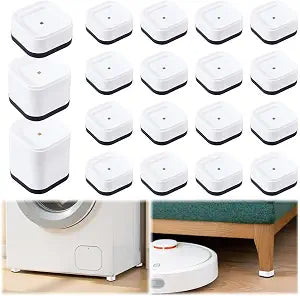 DICOSMETIC 20Pcs Plastic Furniture Risers White Adjustable Bed Risers Hight 1.36" Heavy Duty Riser Square Couch Riser for Desk Leg Table Couch Sofa Chair Bed Frame Legs