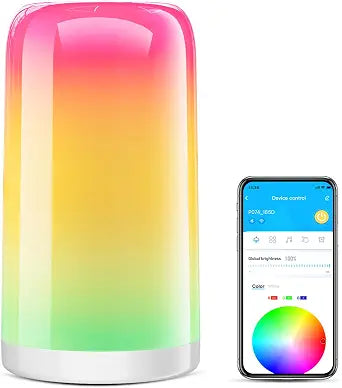 VOLIVO Smart Table Lamp, RGBCWIC, Dimmable Night Light, Alexa Control