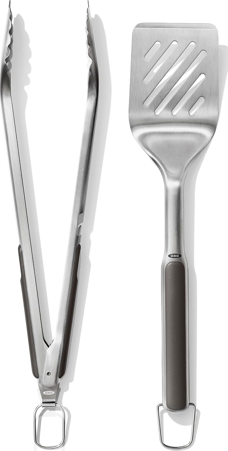 OXO Outdoor Grilling Turner and Tongs Set