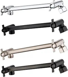 Shower Arm Extension, Adjustable Shower Arm for Bathroom, Solid Brass Shower Arm with Lock Joints, Tool-Free Insatllation (Chrome, 10 Inch)