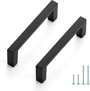 JOY DECOR Matte Black Cabinet Pulls Slim Square Handles, 3 Inch, 10 Pack